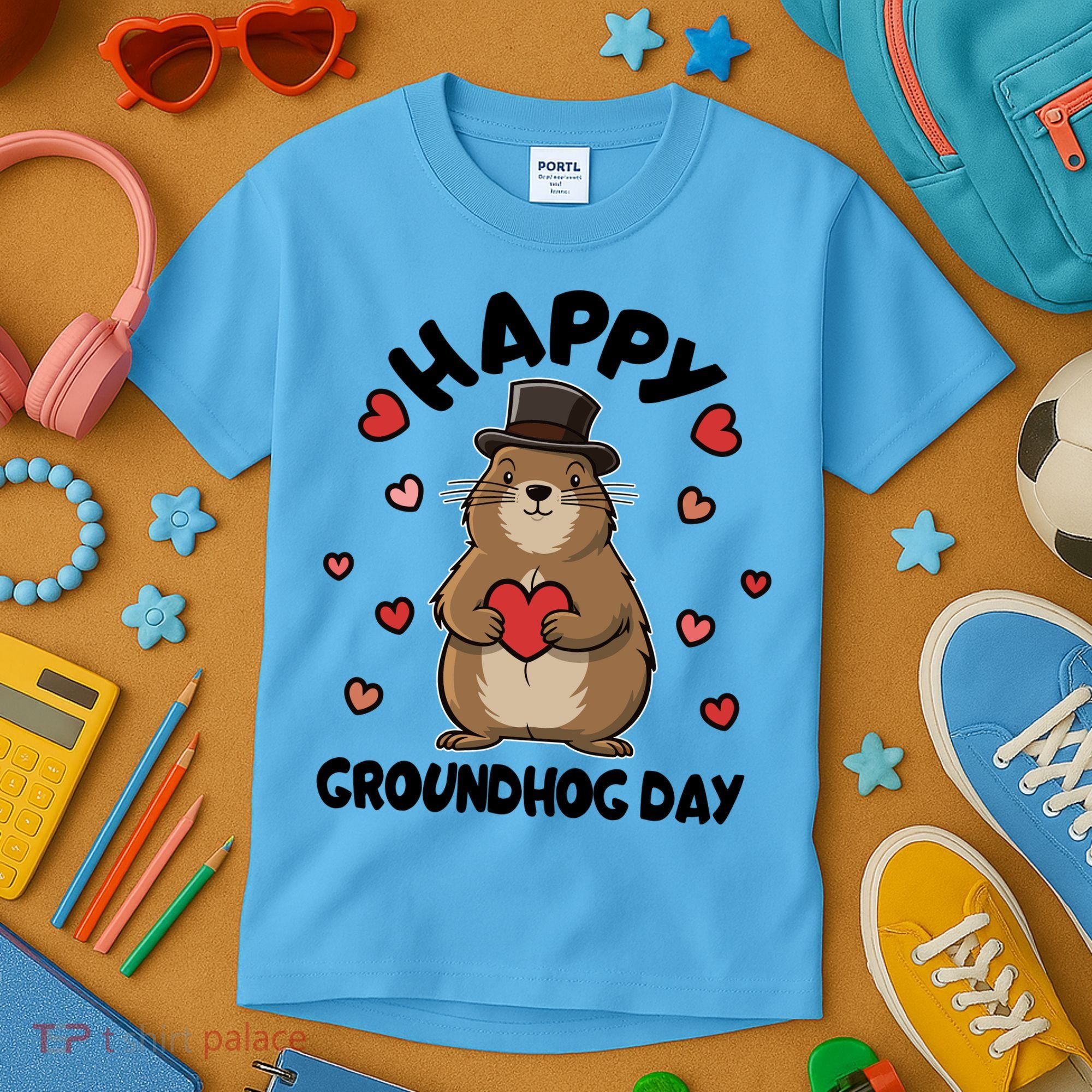 Happy Groundhog Day Punxsutawney Phil Kids T-Shirt