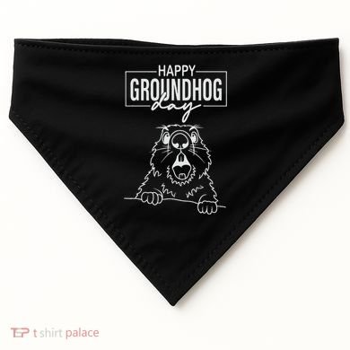 Happy Groundhog Day USA-Made Doggie Bandana