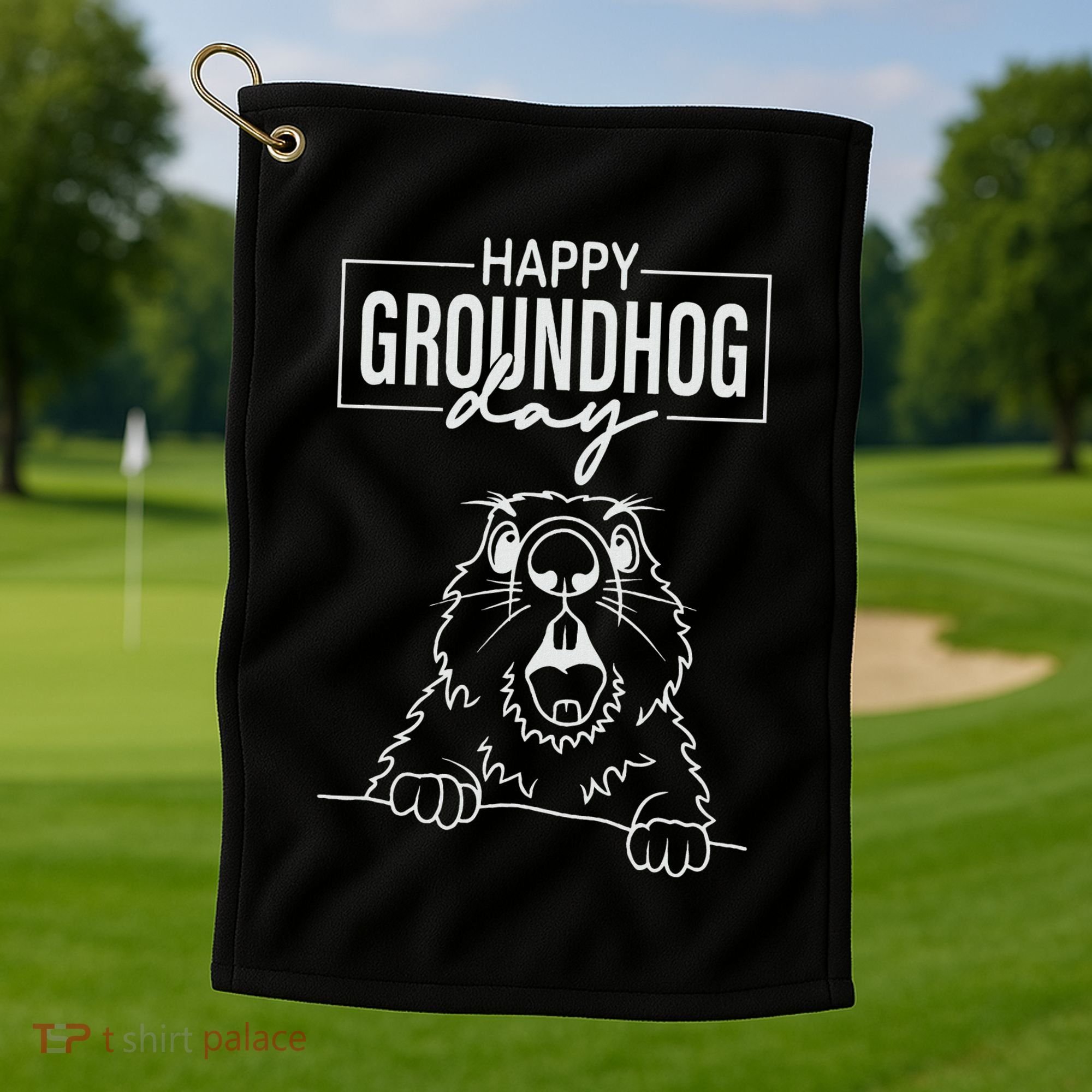 Happy Groundhog Day Golf Towel