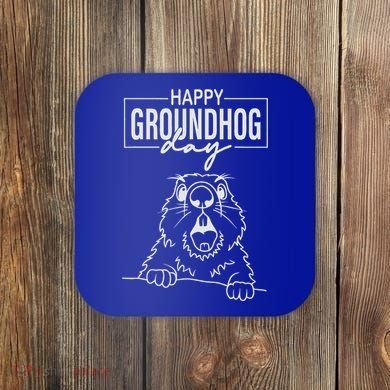 Happy Groundhog Day Coaster