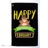 Happy Groundhog Day Respect The Groundhog Gift Golf Towel thumb 0