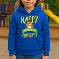 Happy Groundhog Day Respect The Groundhog Gift Kids Hoodie thumb 3