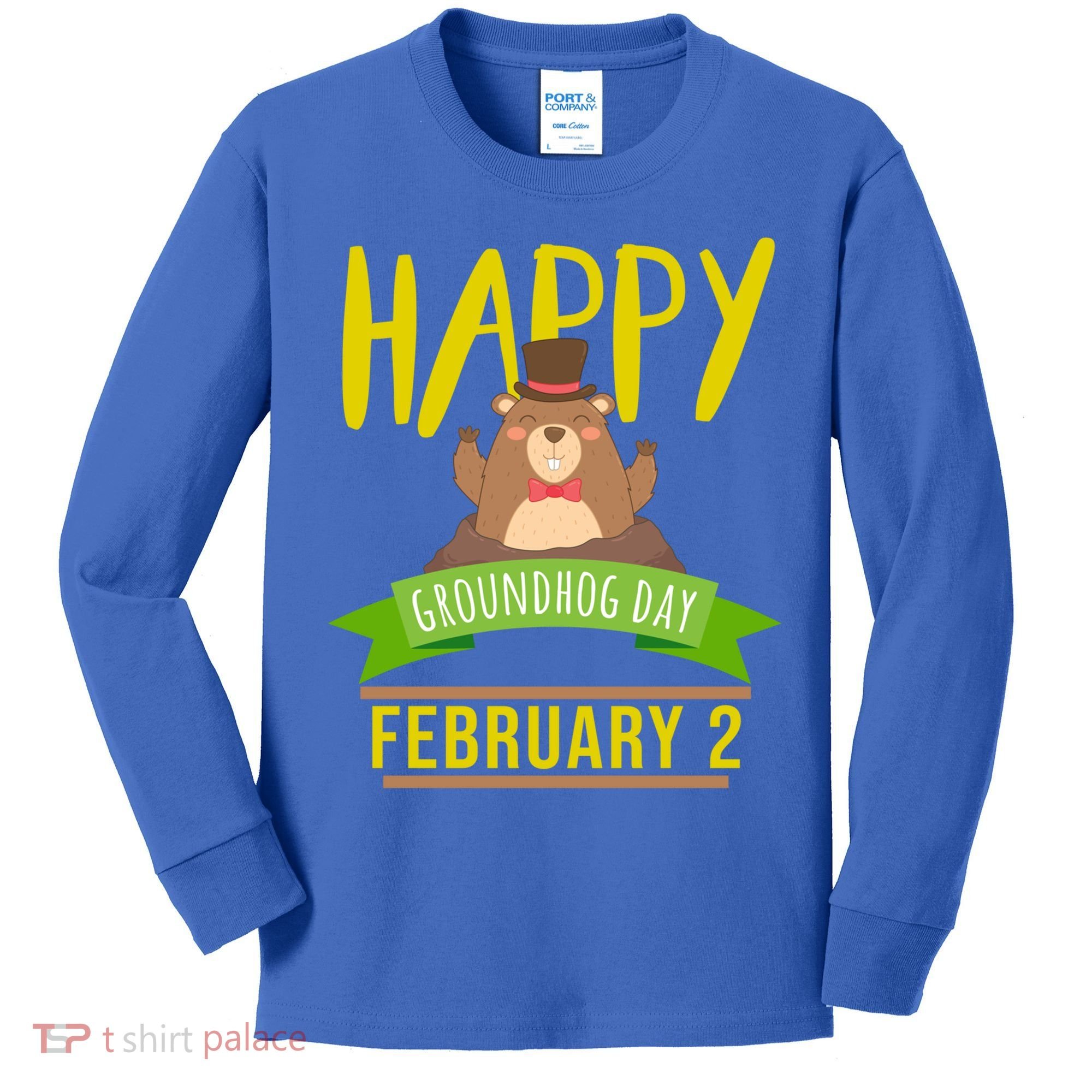Happy Groundhog Day Respect The Groundhog Gift Kids Long Sleeve Shirt