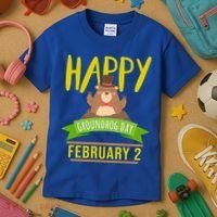 Happy Groundhog Day Respect The Groundhog Gift Kids T-Shirt thumb 3