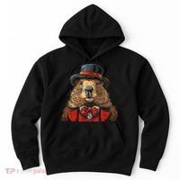 Happy Groundhog Day Ground Hog With Hat Animal Lover Hoodie thumb 0