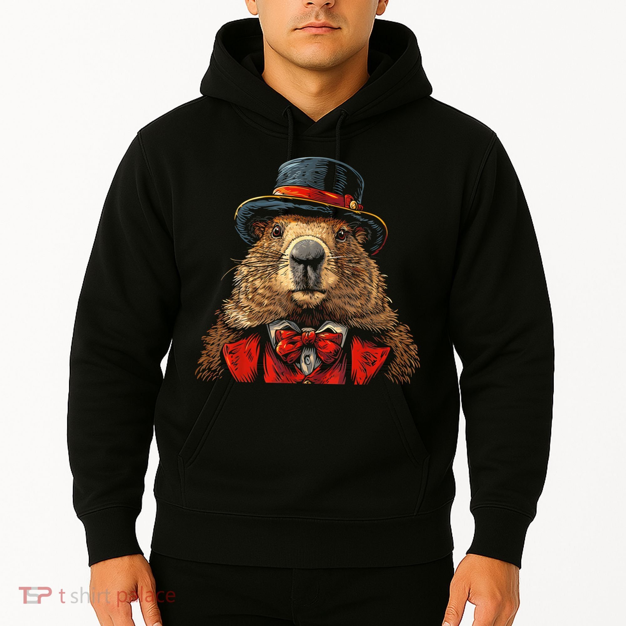 Happy Groundhog Day Ground Hog With Hat Animal Lover Hoodie