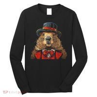 Happy Groundhog Day Ground Hog With Hat Animal Lover Long Sleeve Shirt thumb 0