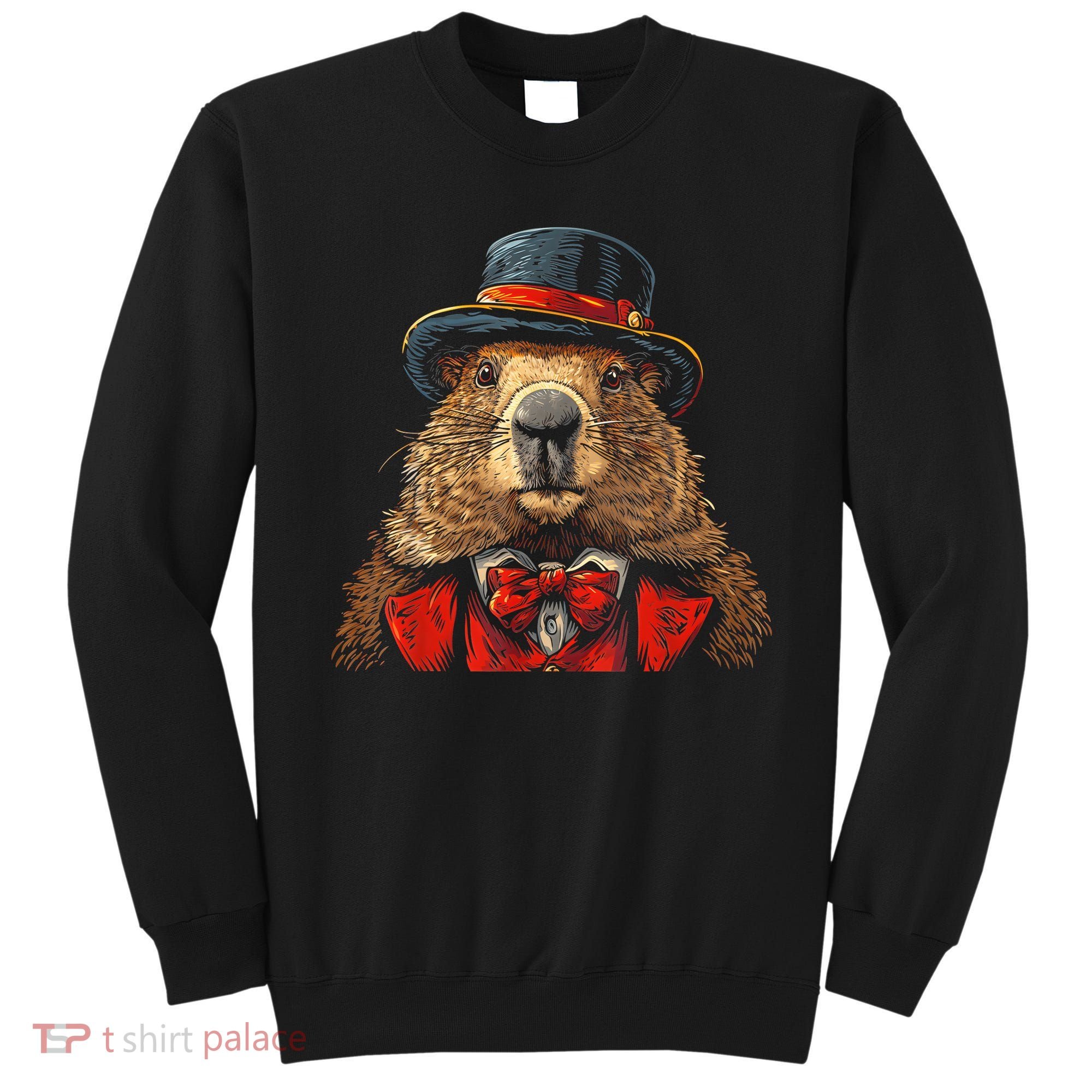 Happy Groundhog Day Ground Hog With Hat Animal Lover Sweatshirt