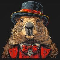 Happy Groundhog Day Ground Hog With Hat Animal Lover Sweatshirt thumb 3