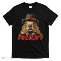 Happy Groundhog Day Ground Hog With Hat Animal Lover T-Shirt thumb 0