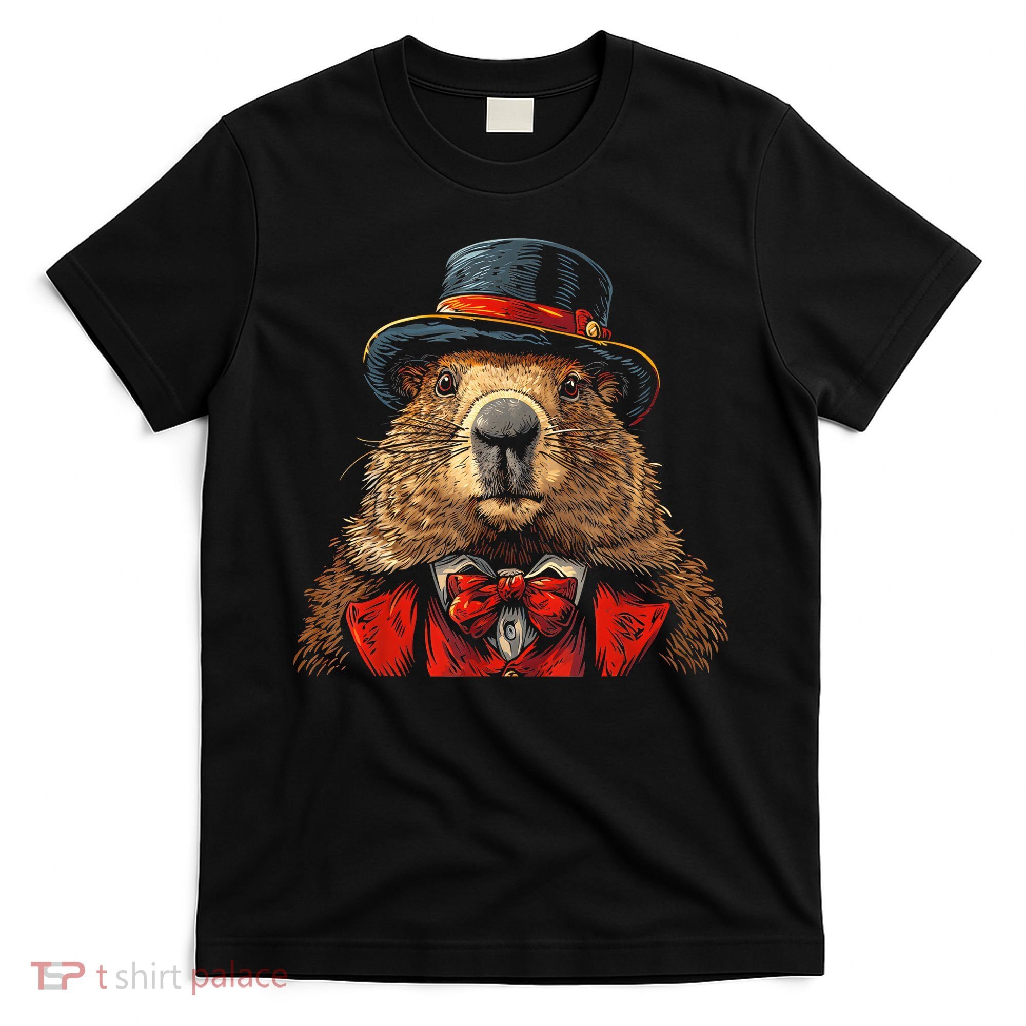 Happy Groundhog Day Ground Hog With Hat Animal Lover T-Shirt