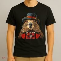 Happy Groundhog Day Ground Hog With Hat Animal Lover T-Shirt thumb 3