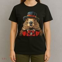 Happy Groundhog Day Ground Hog With Hat Animal Lover T-Shirt thumb 4