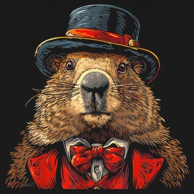 Happy Groundhog Day Ground Hog With Hat Animal Lover Button