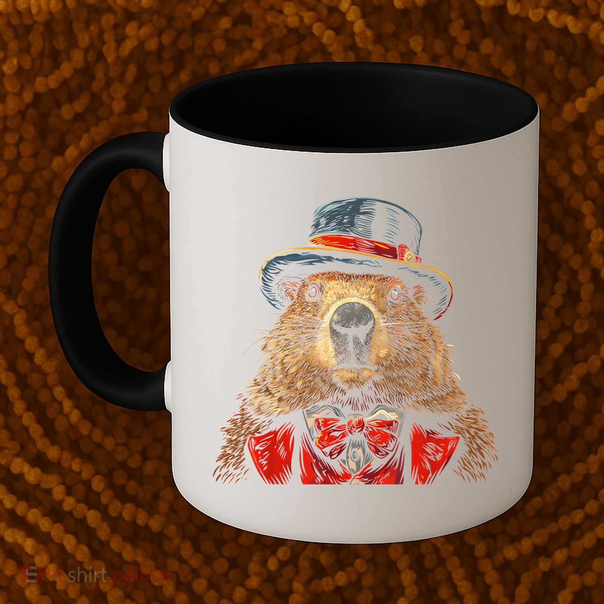 Happy Groundhog Day Ground Hog With Hat Animal Lover Coffee Mug