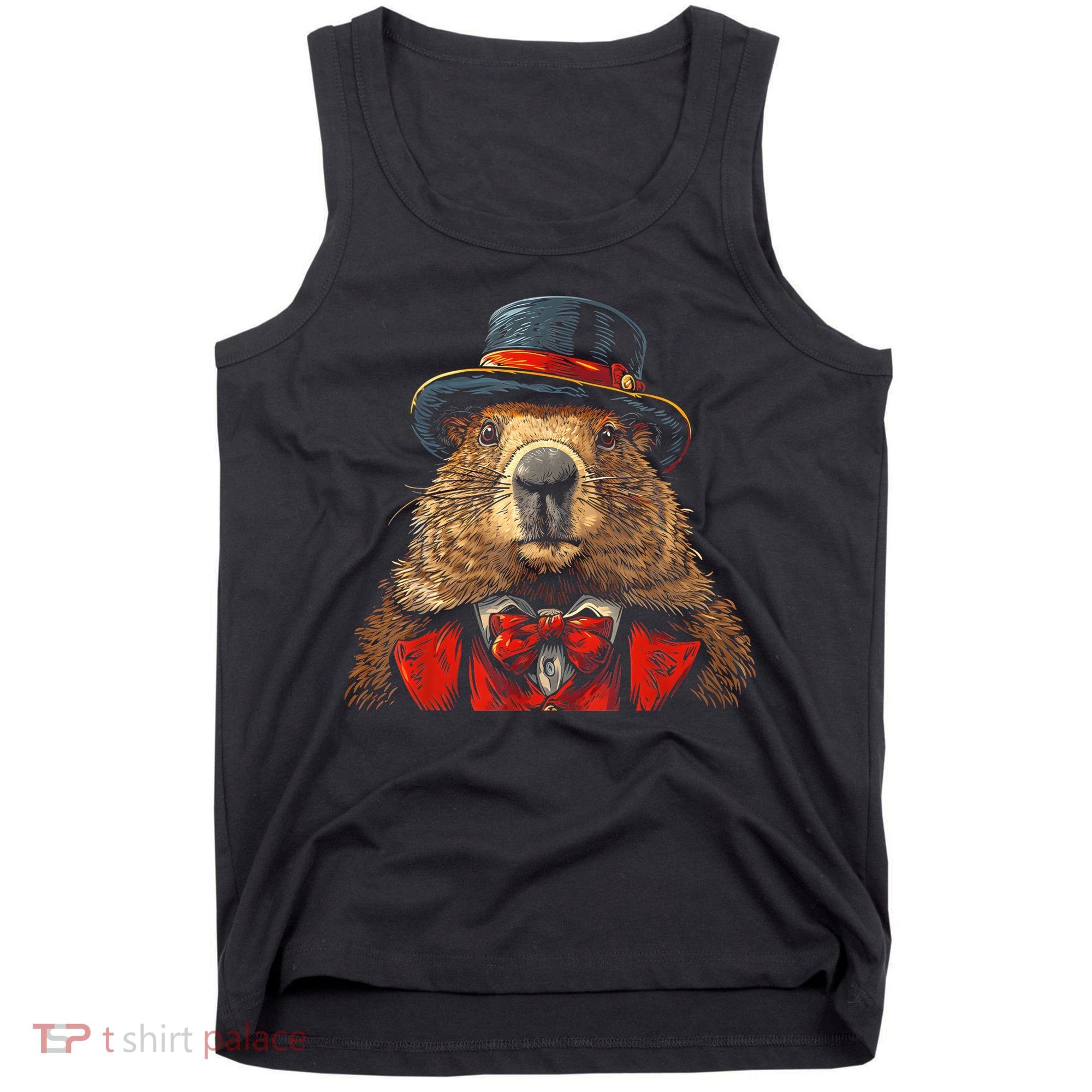 Happy Groundhog Day Ground Hog With Hat Animal Lover Tank Top