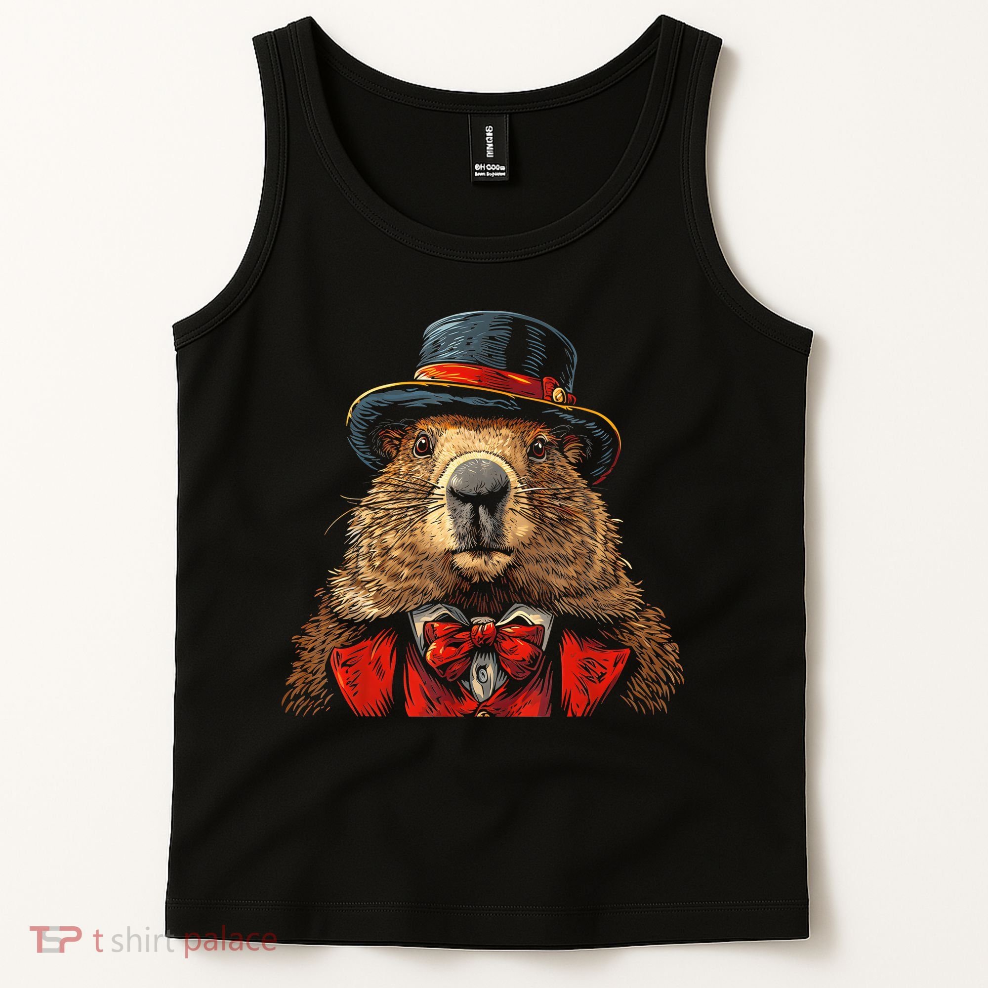 Happy Groundhog Day Ground Hog With Hat Animal Lover Tank Top