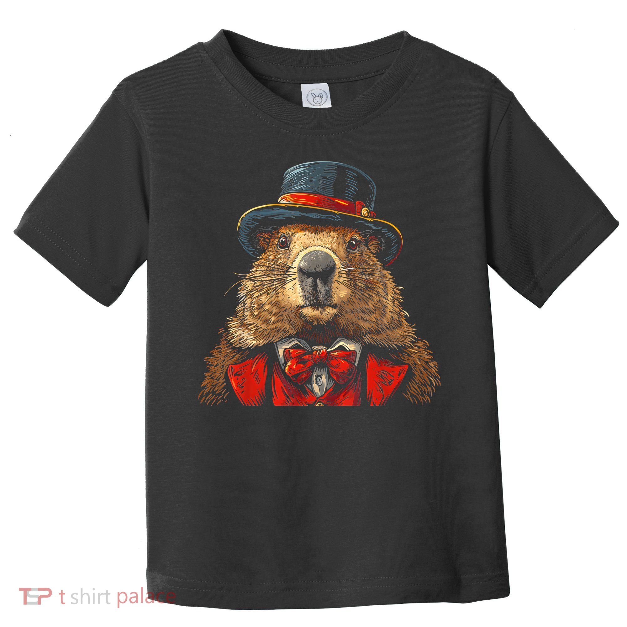 Happy Groundhog Day Ground Hog With Hat Animal Lover Toddler T-Shirt