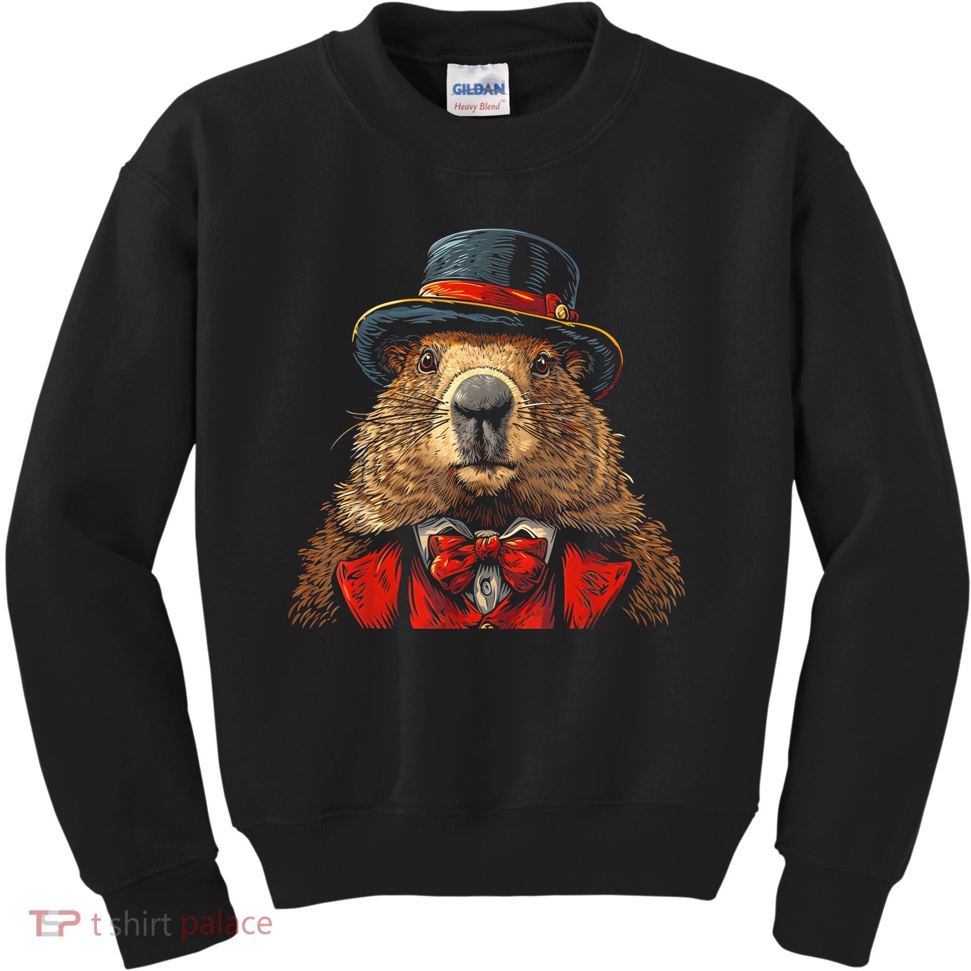 Happy Groundhog Day Ground Hog With Hat Animal Lover Kids Sweatshirt
