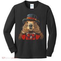 Happy Groundhog Day Ground Hog With Hat Animal Lover Kids Long Sleeve Shirt thumb 0