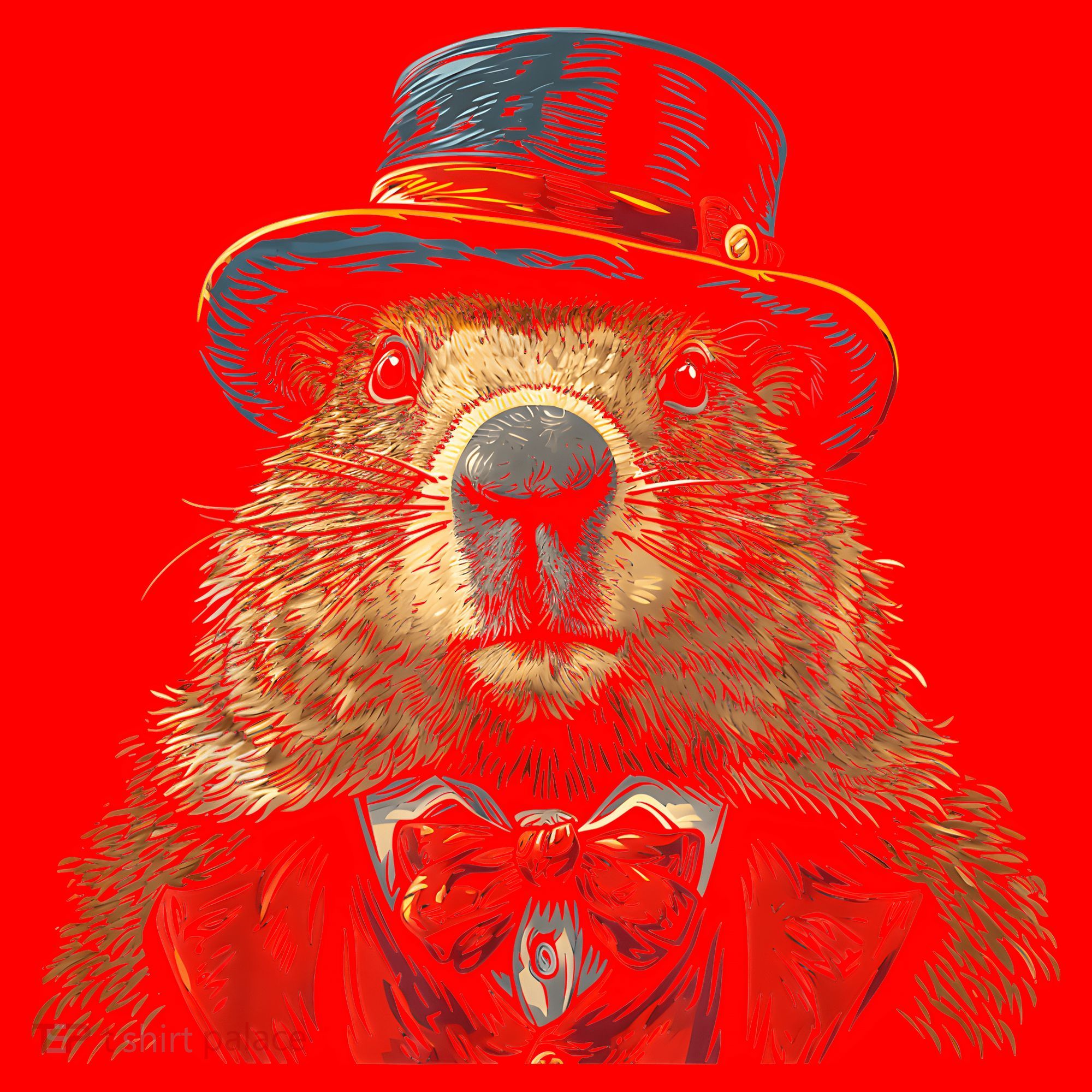 Happy Groundhog Day Ground Hog With Hat Animal Lover Santa Hat