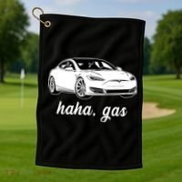 Haha Gas Electric Car Golf Towel thumb 1