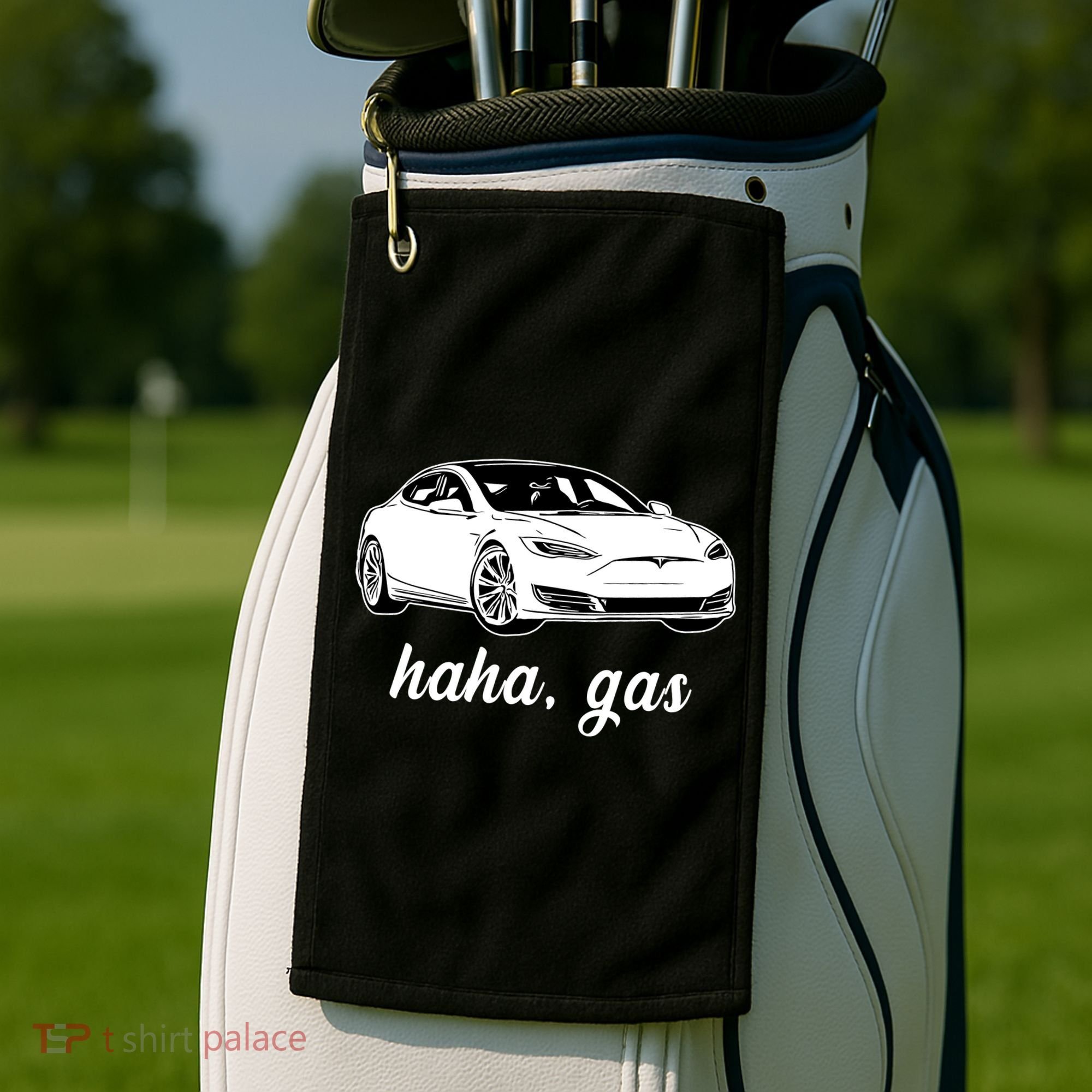 Haha Gas Electric Car Golf Towel