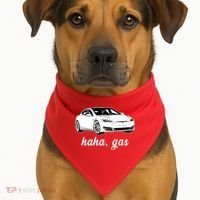 Haha Gas Electric Car USA-Made Doggie Bandana thumb 1