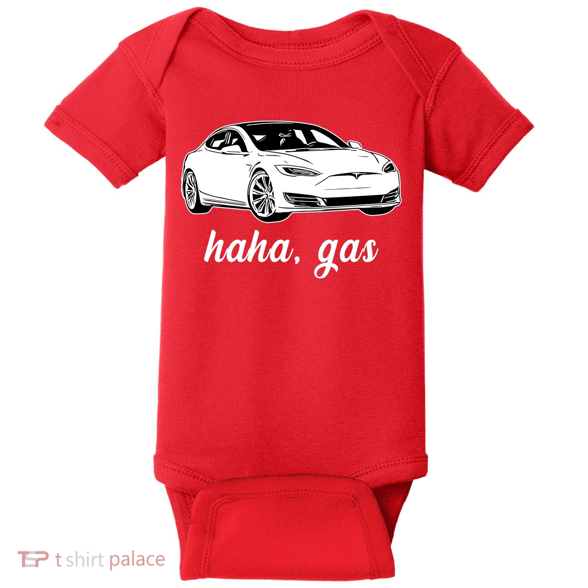 Haha Gas Electric Car Baby Bodysuit