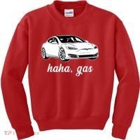 Haha Gas Electric Car Kids Sweatshirt thumb 0