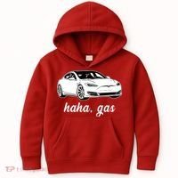 Haha Gas Electric Car Kids Hoodie thumb 0