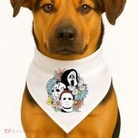 Halloween Gift Funny Halloween Horror Movie USA-Made Doggie Bandana thumb 1