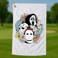 Halloween Gift Funny Halloween Horror Movie Golf Towel thumb 1