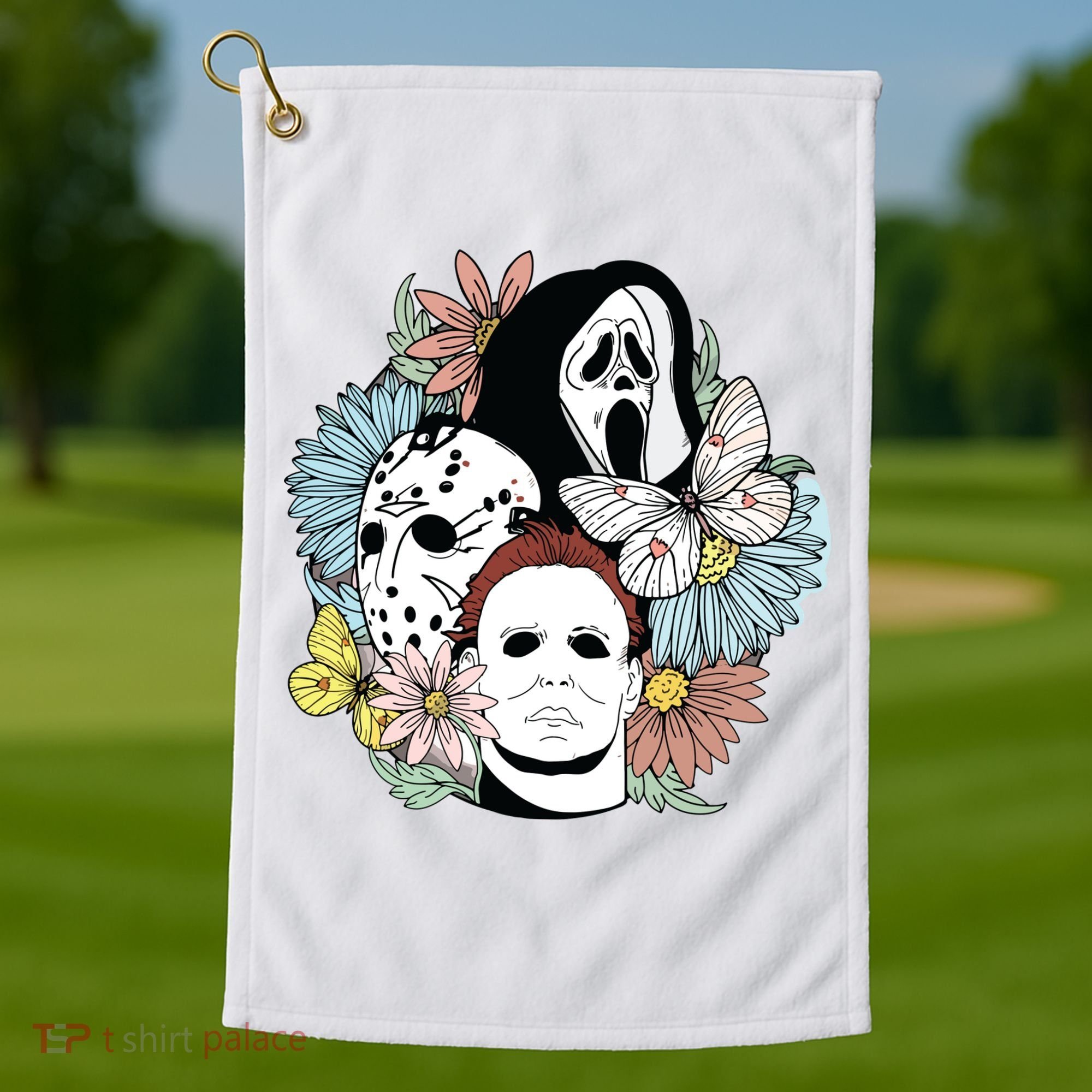 Halloween Gift Funny Halloween Horror Movie Golf Towel