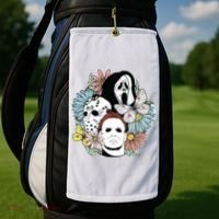 Halloween Gift Funny Halloween Horror Movie Golf Towel thumb 2