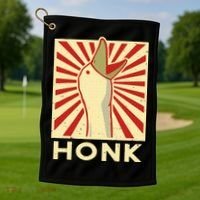 Honk goose  Funny Duck chicken meme Idea  Golf Towel thumb 1