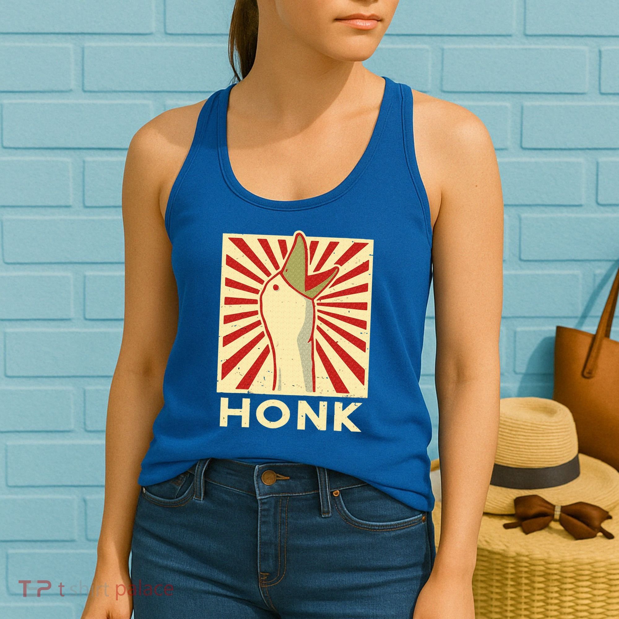 Honk goose  Funny Duck chicken meme Idea  Women's Tank Top