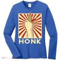 Honk goose  Funny Duck chicken meme Idea  Women's Long Sleeve Shirt thumb 0
