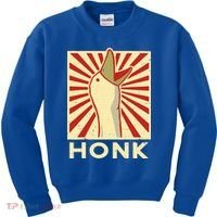 Honk goose  Funny Duck chicken meme Idea  Kids Sweatshirt thumb 0