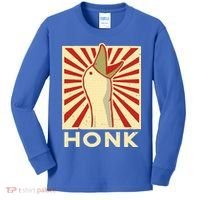 Honk goose  Funny Duck chicken meme Idea  Kids Long Sleeve Shirt thumb 0