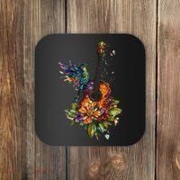 Hummingbird Guitar Floral Musician Nature Lover Bird Coaster thumb 0
