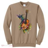 Hummingbird Guitar Floral Musician Nature Lover Bird Sweatshirt thumb 0
