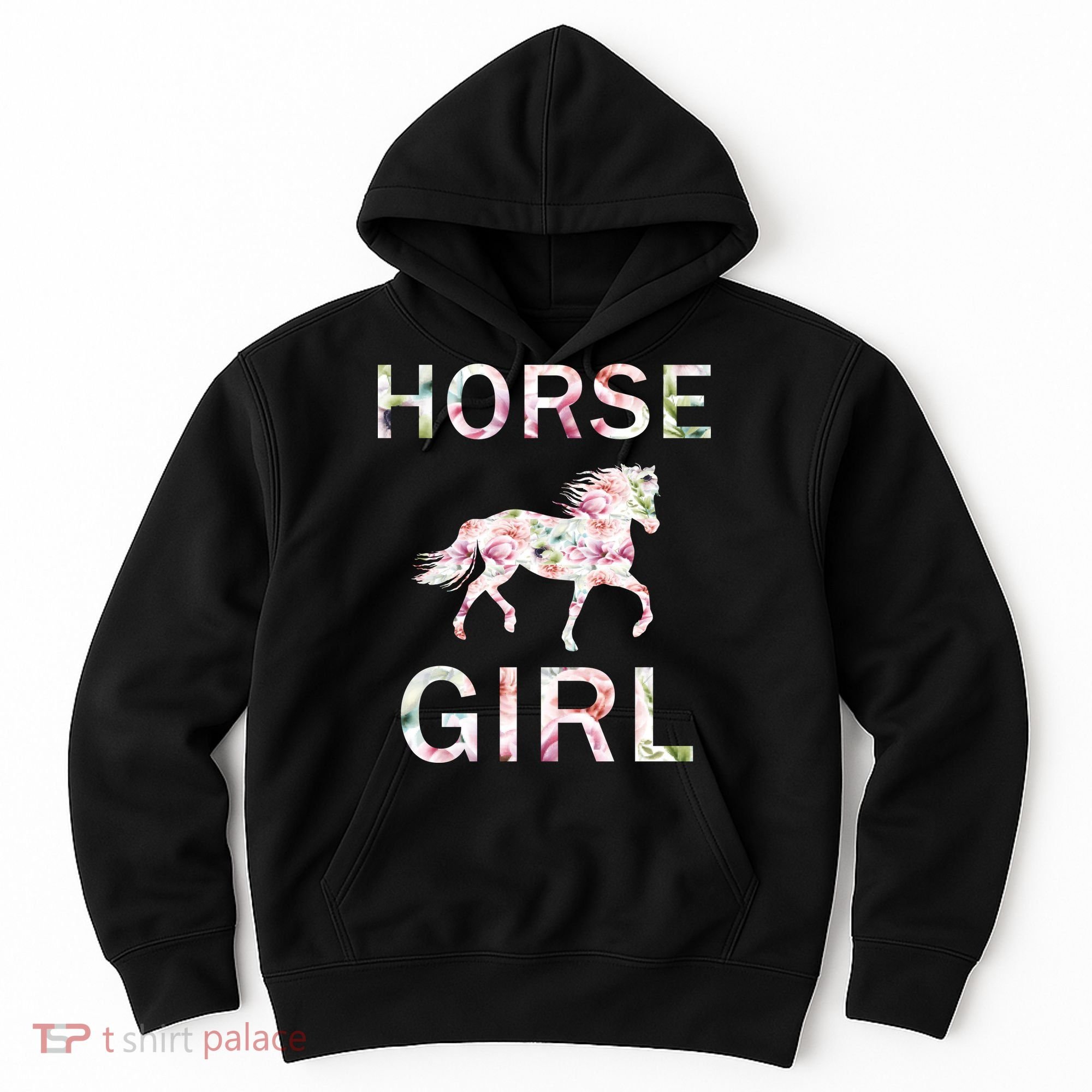 Horse Girl Floral Hoodie