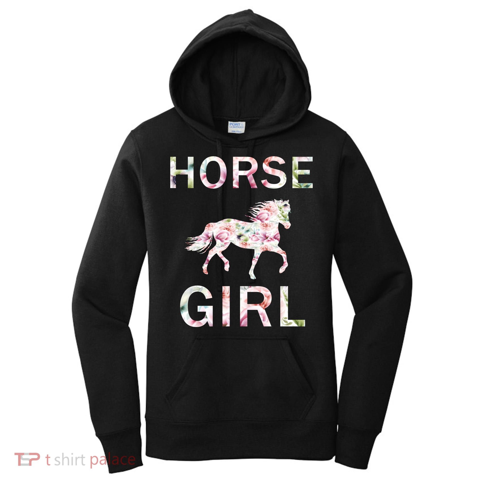 Horse Girl Floral Women's Hoodie