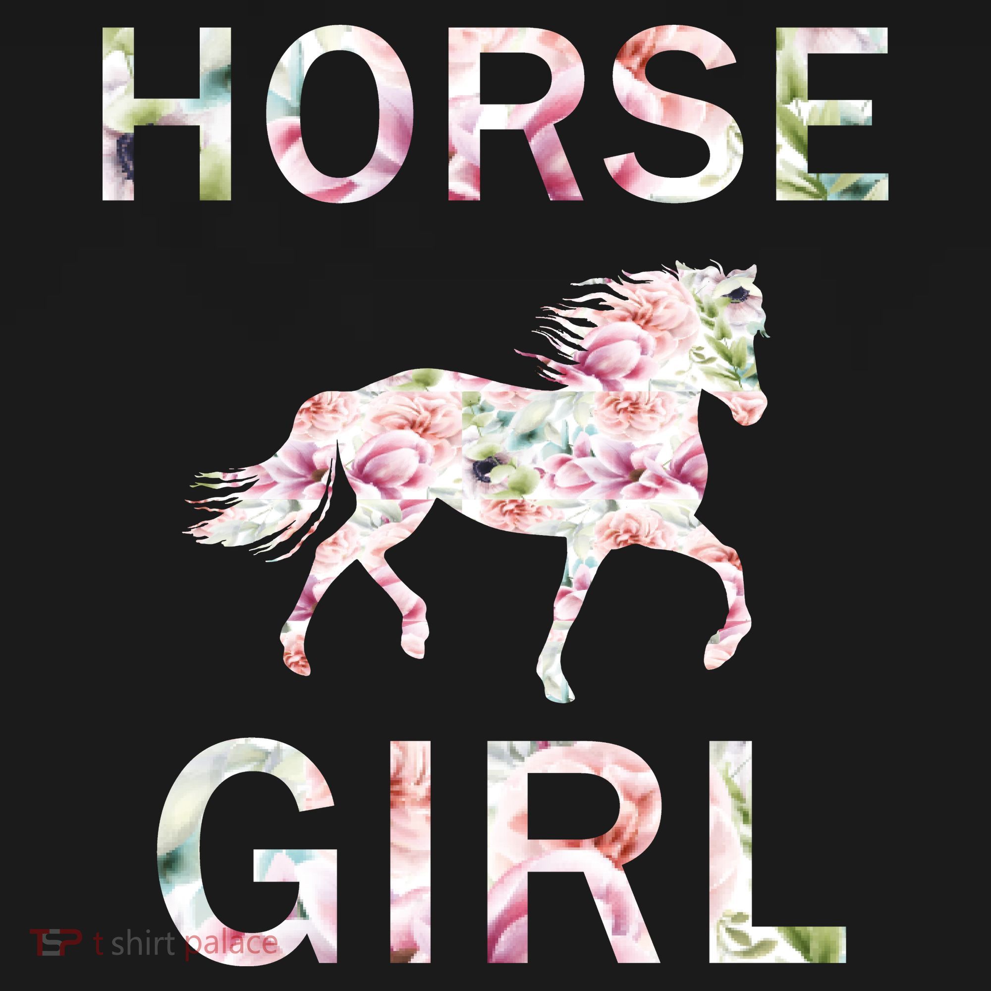 Horse Girl Floral Mousepad