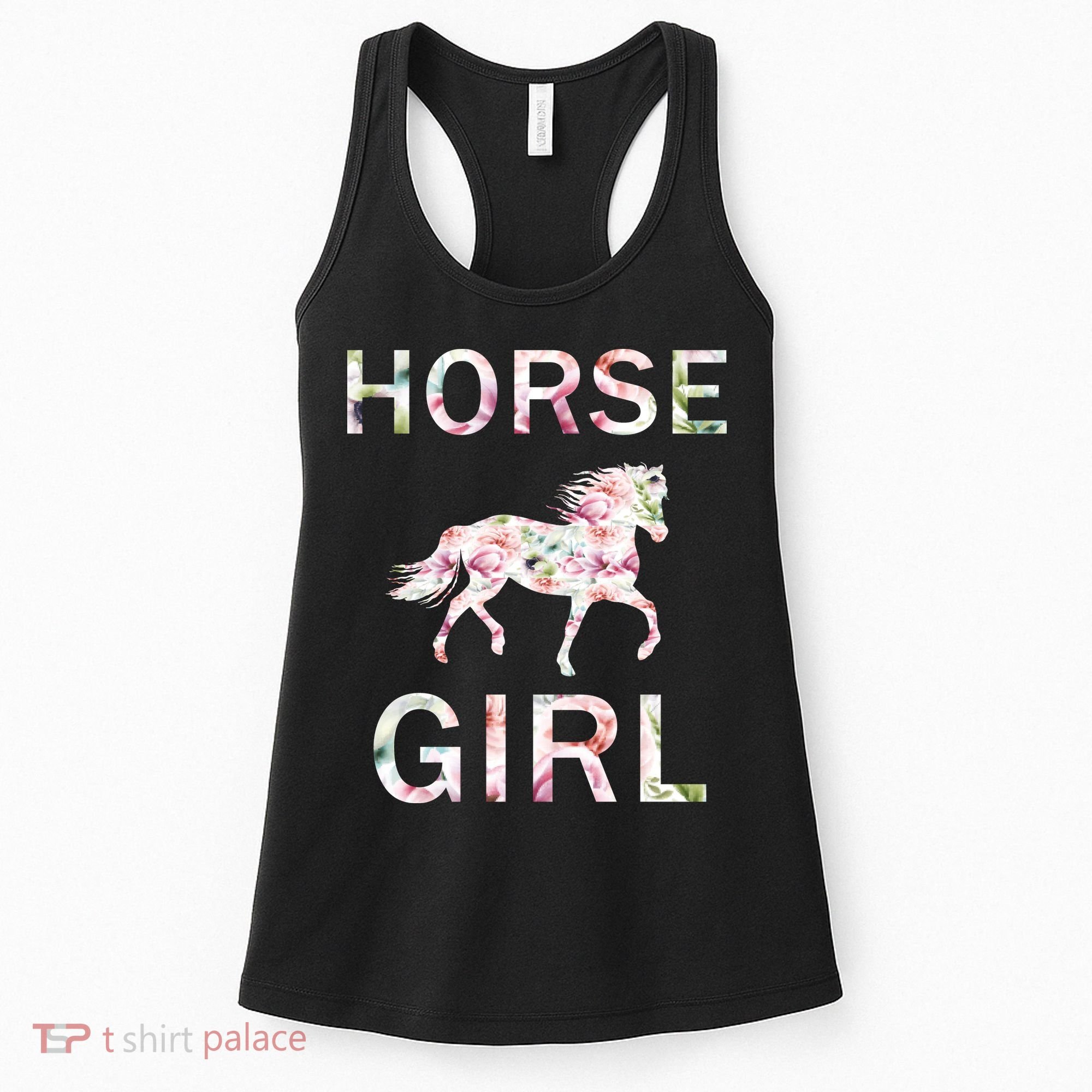 Horse Girl Floral Women's Tank Top