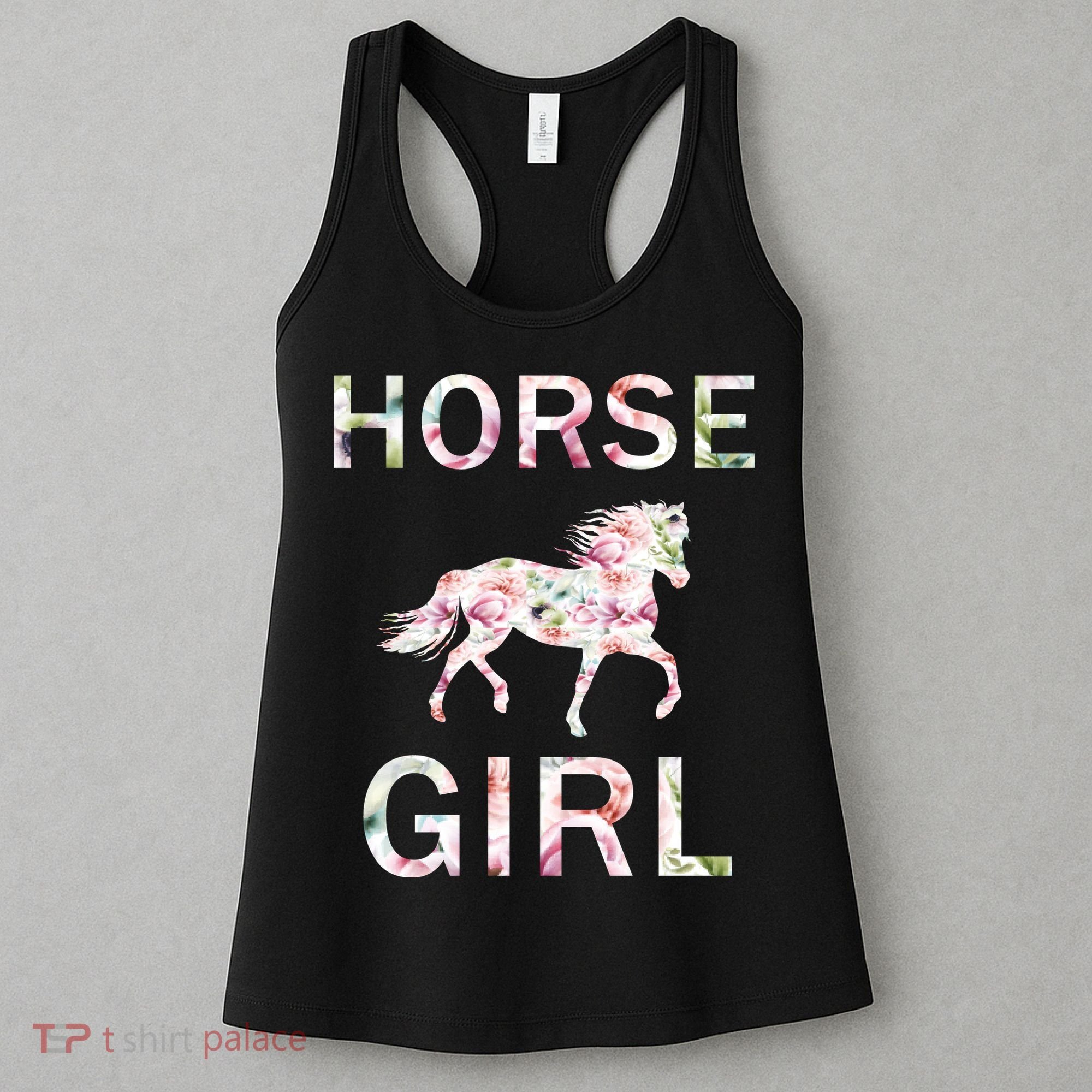 Horse Girl Floral Women's Tank Top