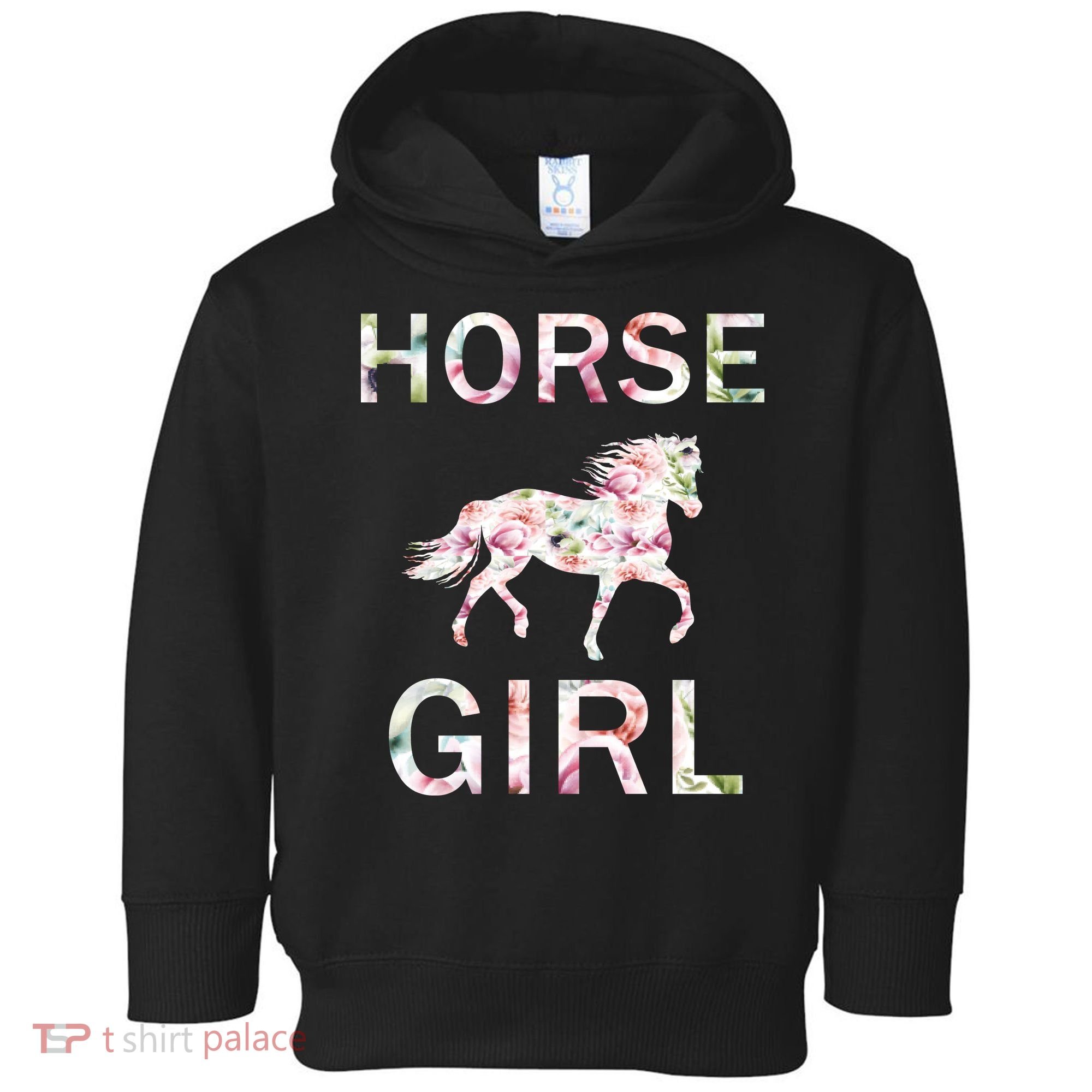 Horse Girl Floral Toddler Hoodie