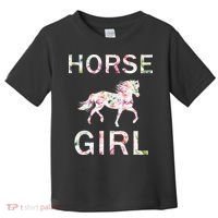 Horse Girl Floral Toddler T-Shirt thumb 0