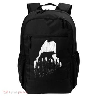 Hunting Gift For Maine Bear Pine Forest Outdoors Gift Backpack